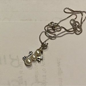 Sterling and pearl snowmam set